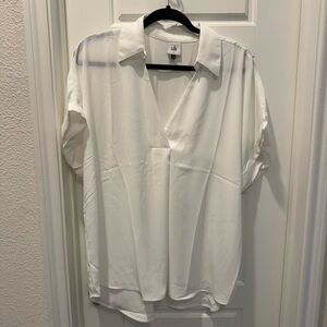 CAbi White Casual Button Down Shirt